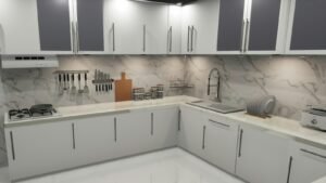 تصميم مطبخ حديث وتخطيط ثلاثي الأبعاد