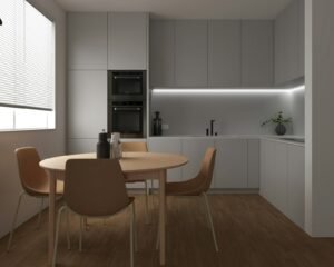 مطبخ شقة صغير بتصميم عملي حديث